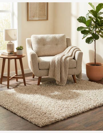 Linen Zermatt Shag Rug