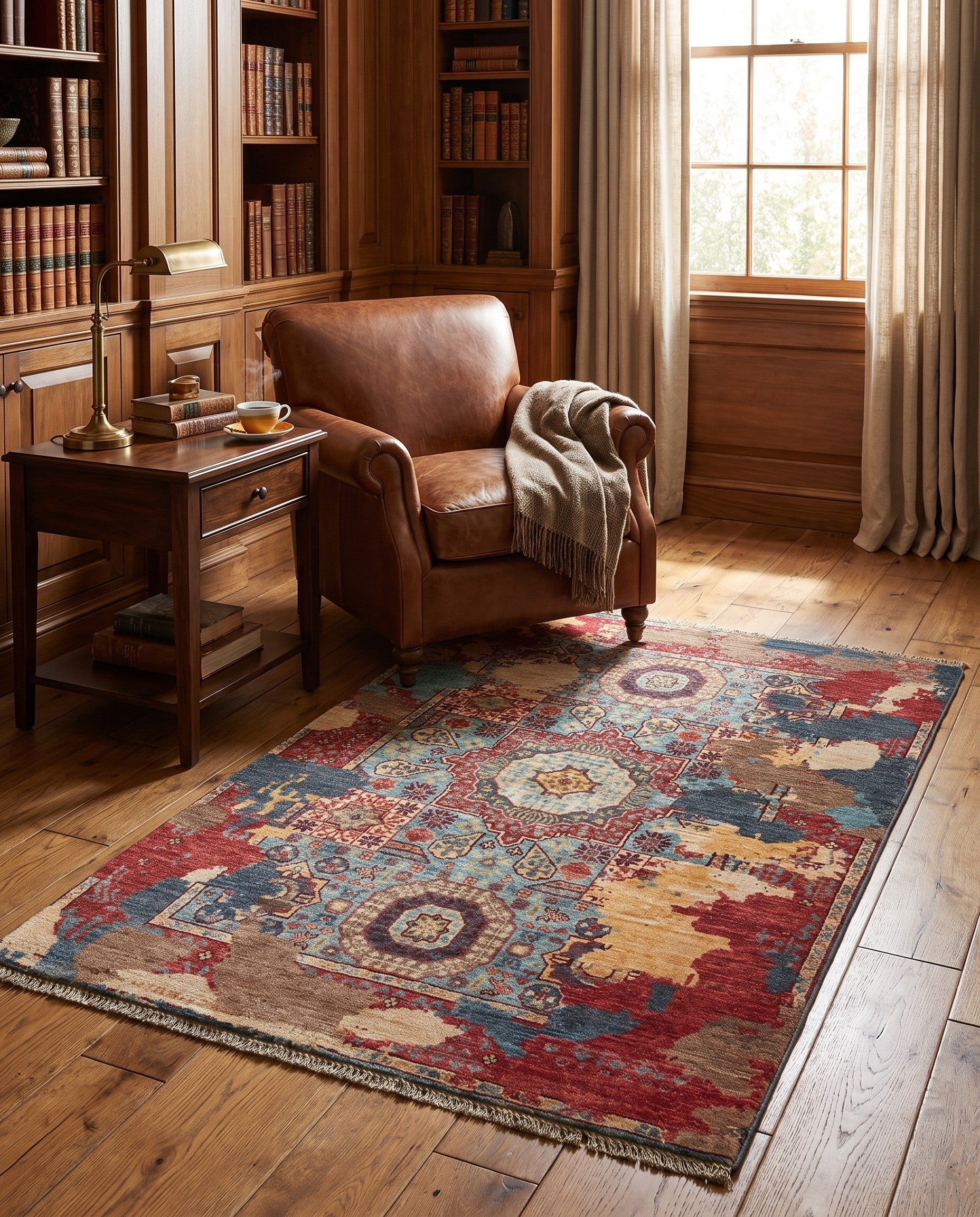 3' 5 x 5' Hand Knotted Mamluk Ziegler Rug