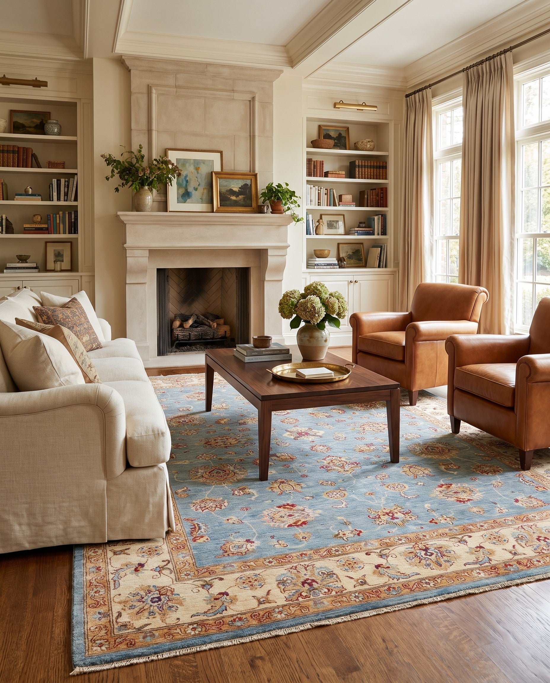 6' 11 x 9' 10 Hand Knotted Ziegler Rug