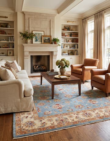 6' 11 x 9' 10 Hand Knotted Ziegler Rug
