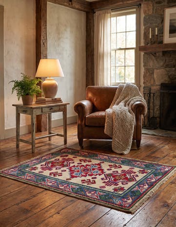 2' x 3' 1 Hand Knotted Kazak Rug