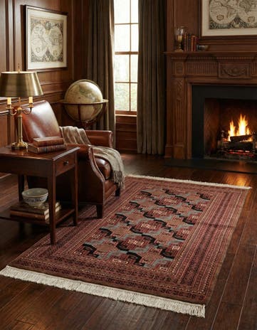 4' 1 x 6' 2 Hand Knotted Bokhara Oriental Wool Rug
