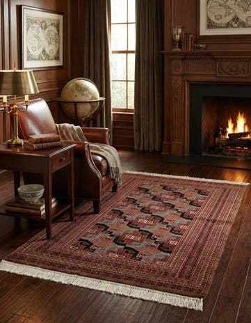 4' 1 x 6' 2 Hand Knotted Bokhara Oriental Wool Rug