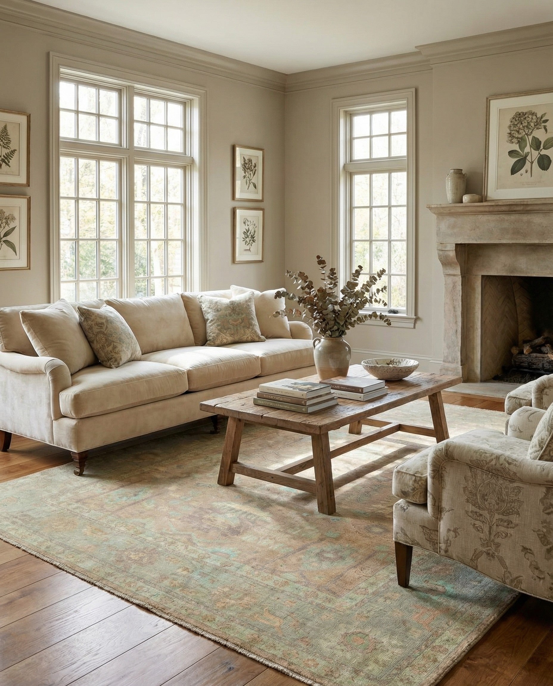 9' 3 x 12' Hand Knotted Oushak Wool Rug