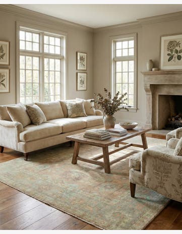 9' 3 x 12' Hand Knotted Oushak Wool Rug