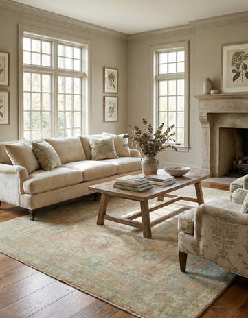 9' 3 x 12' Hand Knotted Oushak Wool Rug