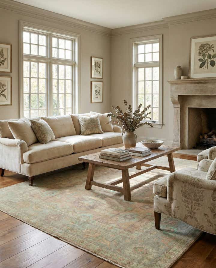 9' 3 x 12' Hand Knotted Oushak Wool Rug