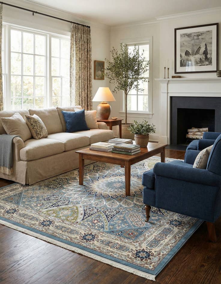 Detail image of 7' 10 x 10' Nain Design Rug