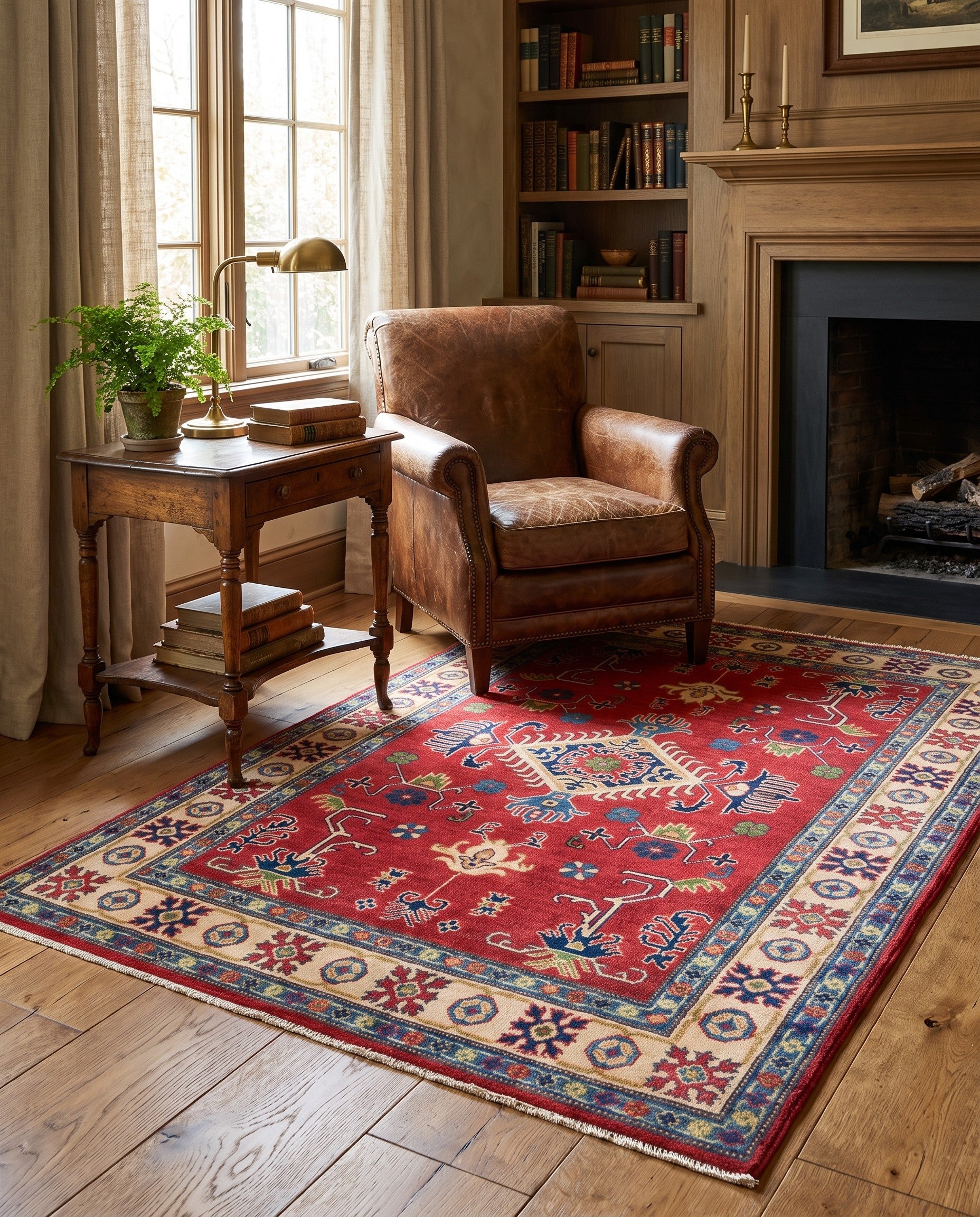 4' x 5' 11 Hand Knotted Kazak Rug