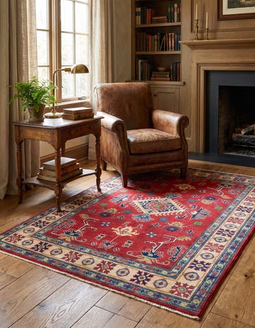 4' x 5' 11 Hand Knotted Kazak Rug