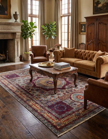 5' 9 x 8' 3 Hand Knotted Mamluk Ziegler Rug