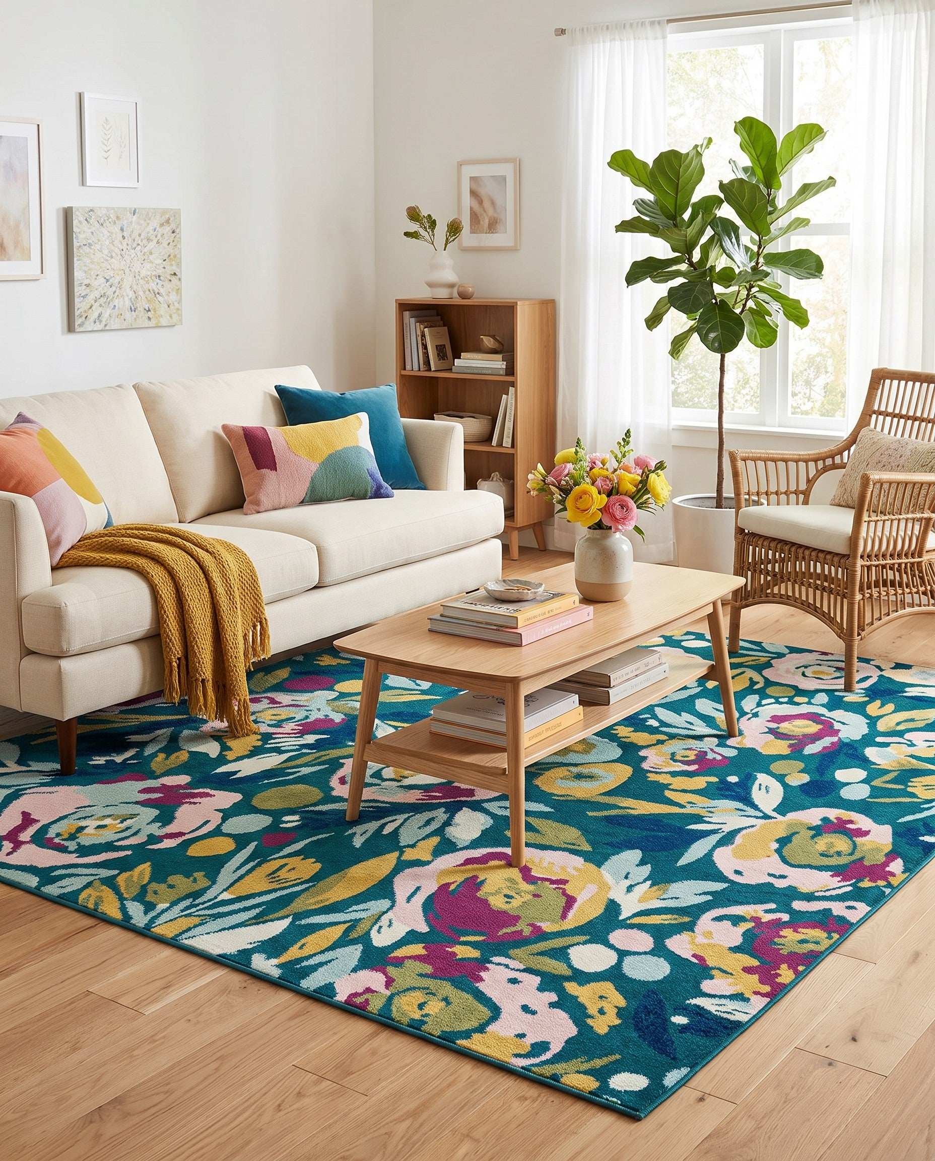 Teal Bloom Rug