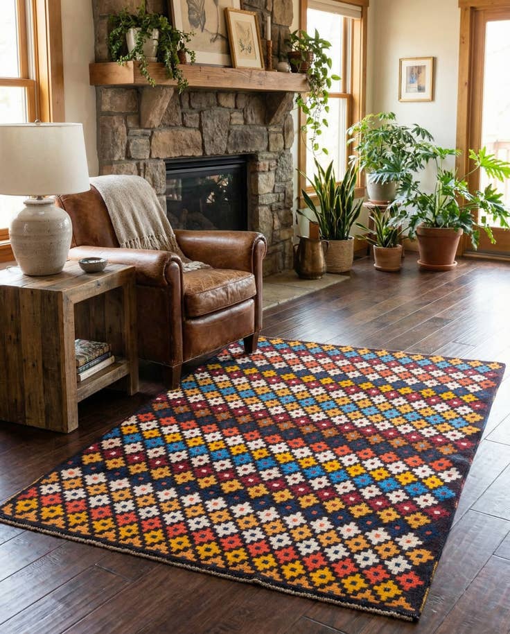 Detail image of 3' 1 x 4' 6 Hand Knotted Balouch Wool Rug