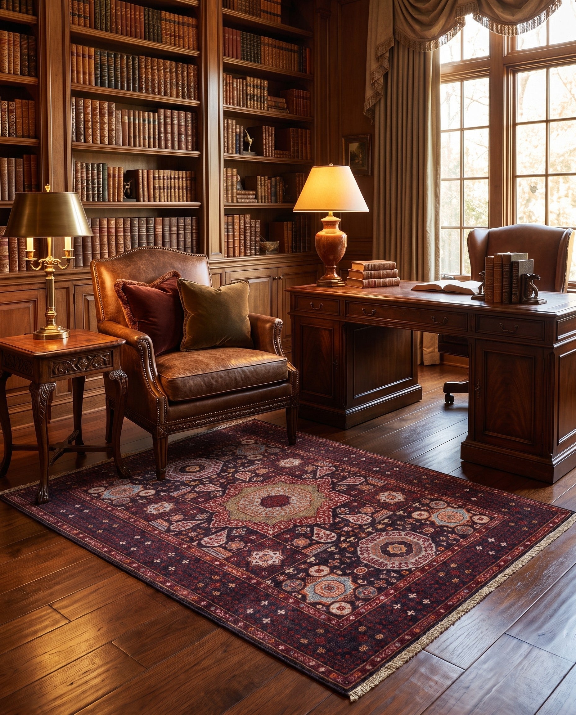4' 2 x 5' 10 Hand Knotted Mamluk Ziegler Rug