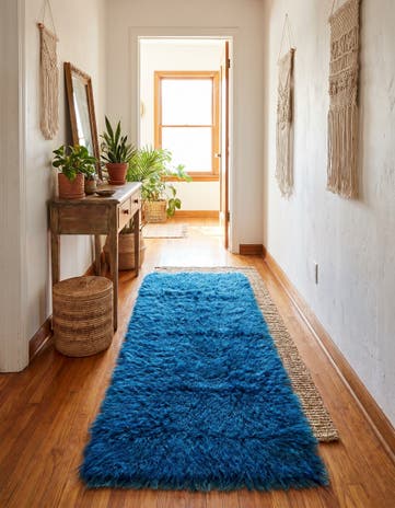2' 3 x 4' 8 Hand Knotted Moroccan Wool Runner Rug