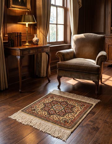 1' 5 x 1' 6 Hereke Silk Square Rug