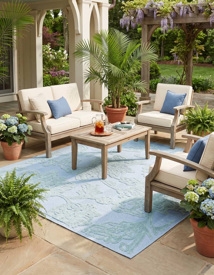 Detail image of 7' 10 x 7' 10 Easy-Clean Aruba Indoor / Outdoor Square Rug