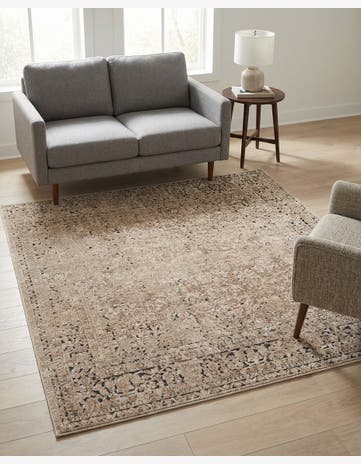 Beige Villa Square Rug