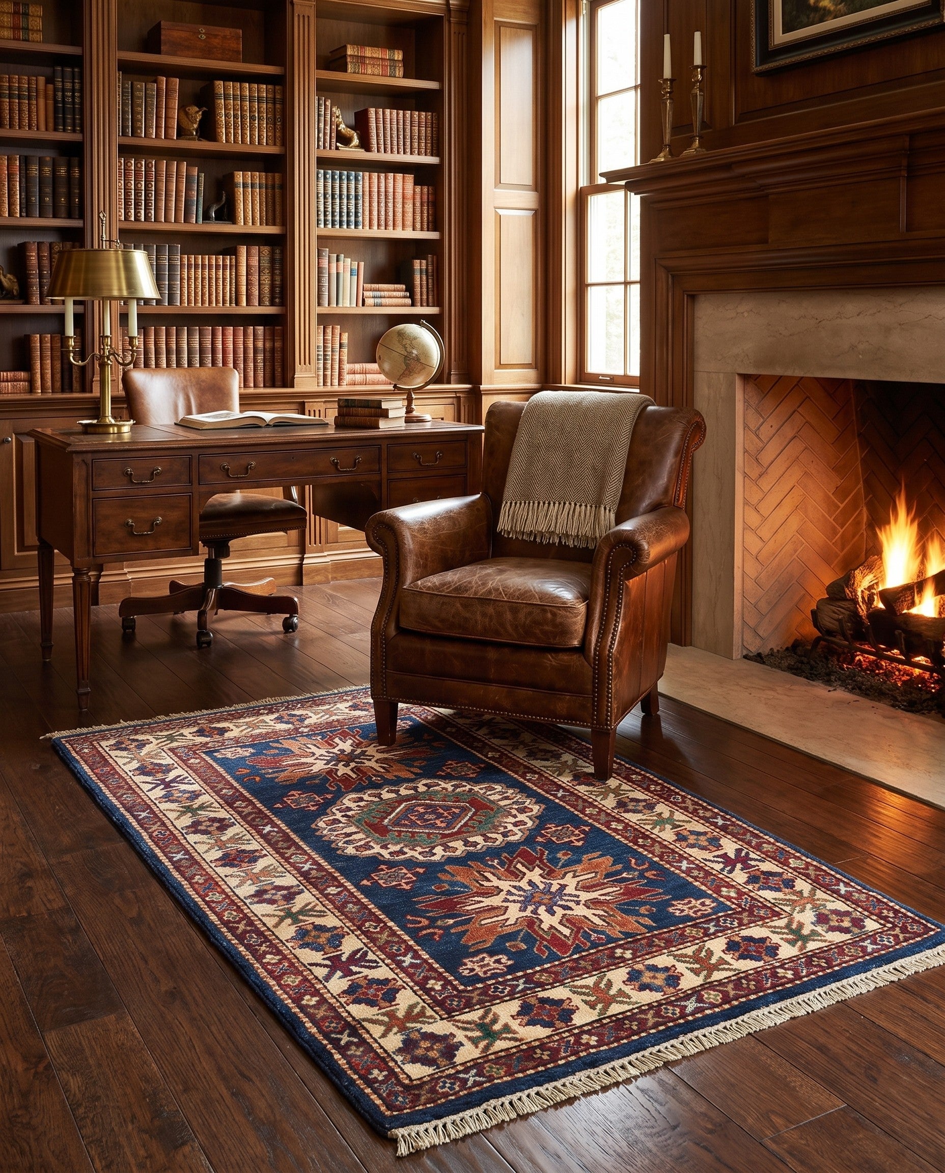 2' 7 x 4' 7 Hand Knotted Kazak Rug