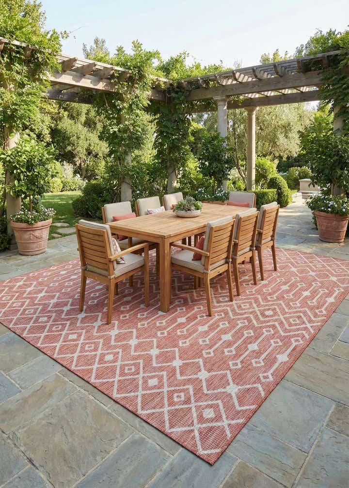 13' x 13' Easy-Clean Trellis Indoor / Outdoor Square Rug