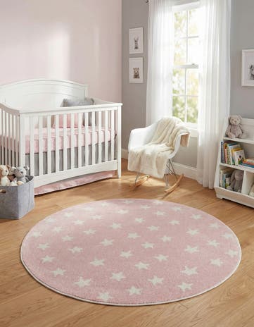 5' 3 x 5' 3 Stars Whimsy Kids Round Rug
