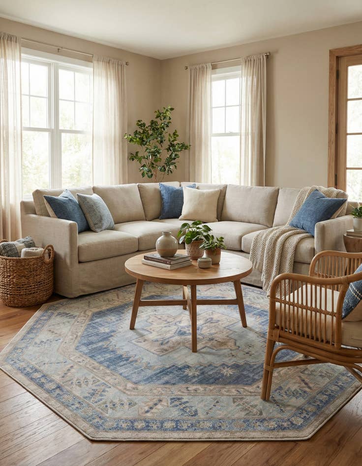 Detail image of 7' 10 x 7' 10 Whitney Octagon Rug