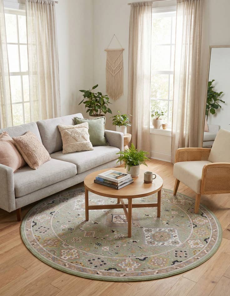 Detail image of 7' 10 x 7' 10 Kamala Washable Round Rug