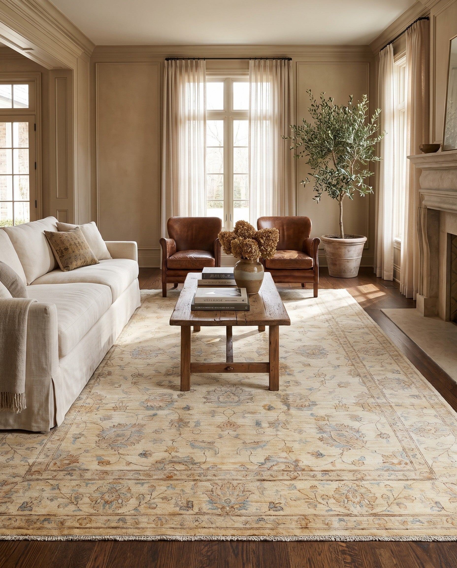 6' 8 x 9' 9 Hand Knotted Ziegler Rug