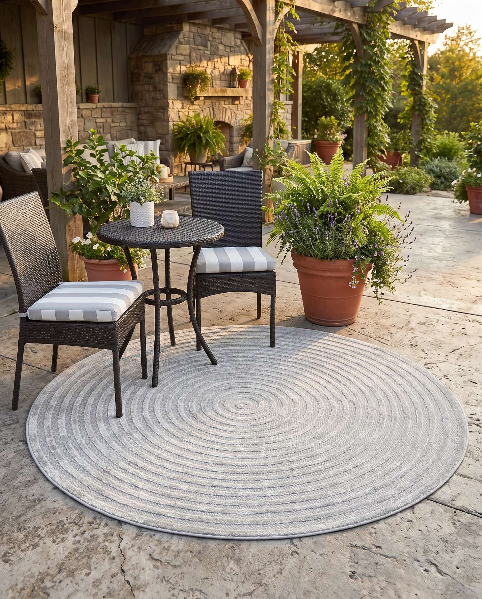 8' x 8' Easy-Clean Sabrina Soto Prescott Indoor / Outdoor Round Rug