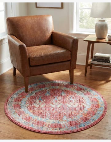 Red Williamsburg Round Rug