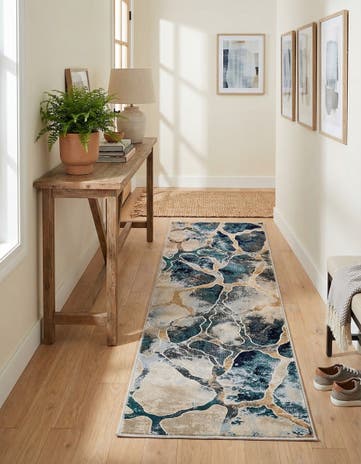 Navy Blue Ethereal Runner Rug