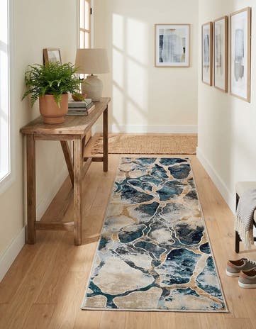 Navy Blue Ethereal Runner Rug