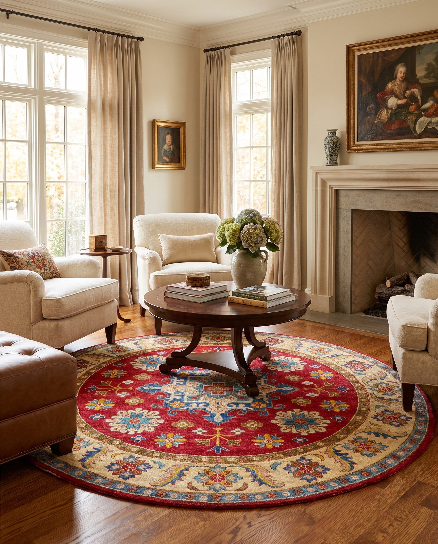 8' 3 x 8' 4 Hand Knotted Kazak Round Rug