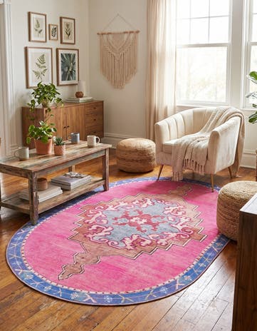 5' x 8' Washable Timeless Oval Rug