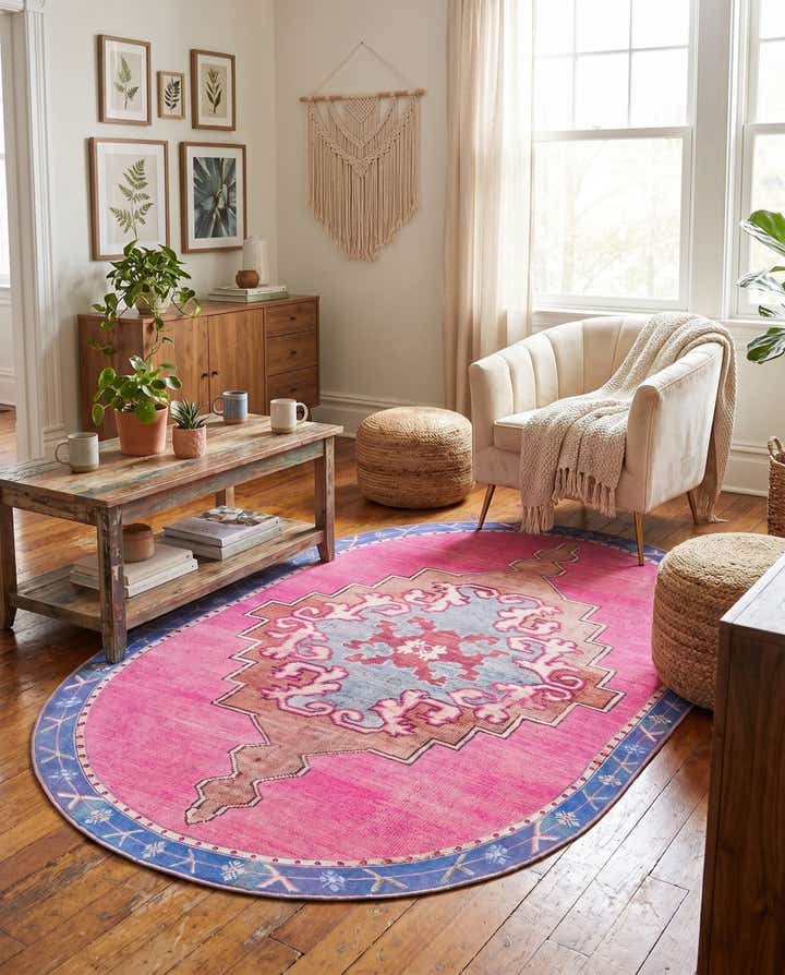 5' x 8' Washable Timeless Oval Rug