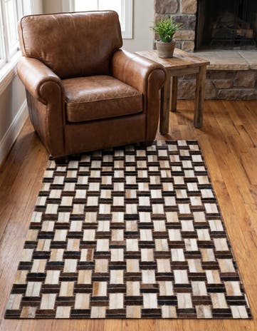 2' 11 x 4' 11 Cowhide - Patchwork Rug