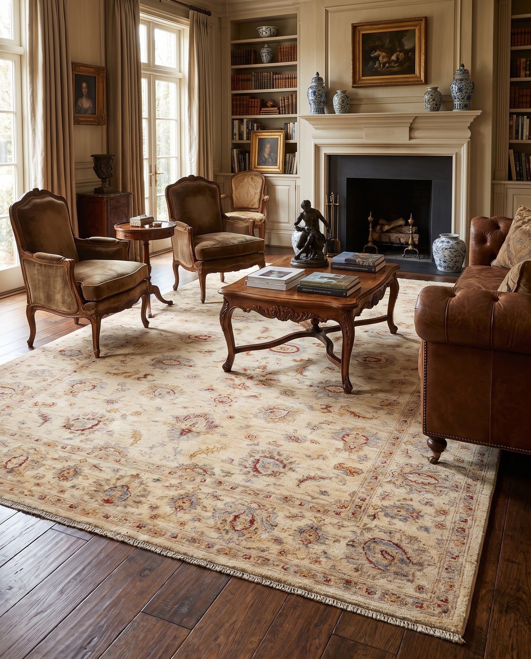 6' 10 x 9' 8 Hand Knotted Ziegler Rug