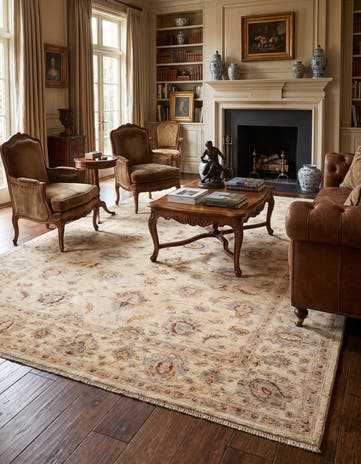 6' 10 x 9' 8 Hand Knotted Ziegler Rug