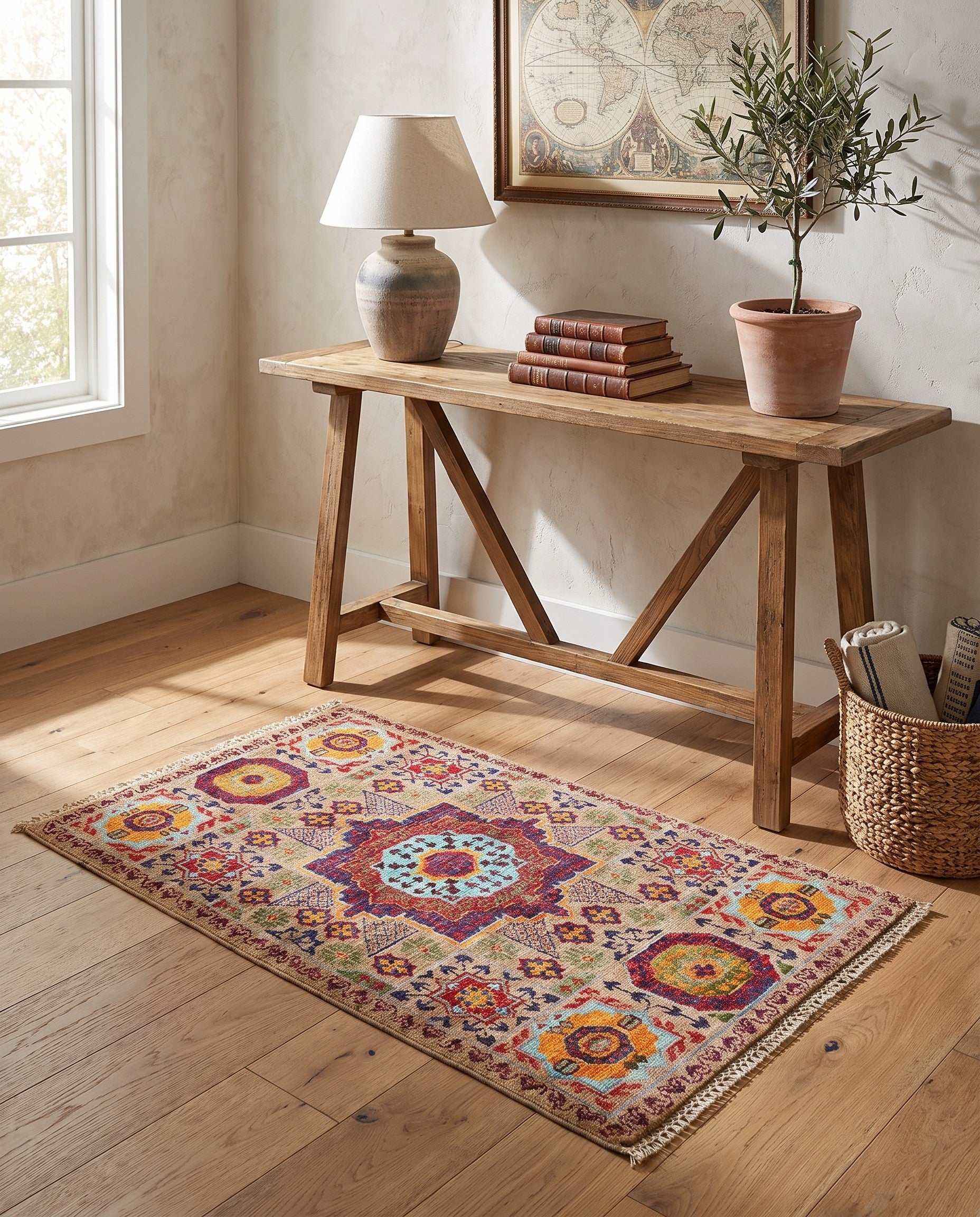 1' 11 x 2' 11 Hand Knotted Mamluk Ziegler Rug
