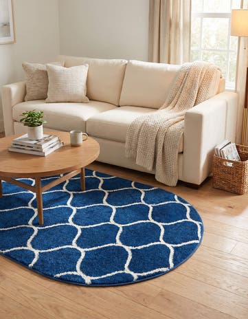 3' x 5' 3 Lattice Frieze Oval Rug