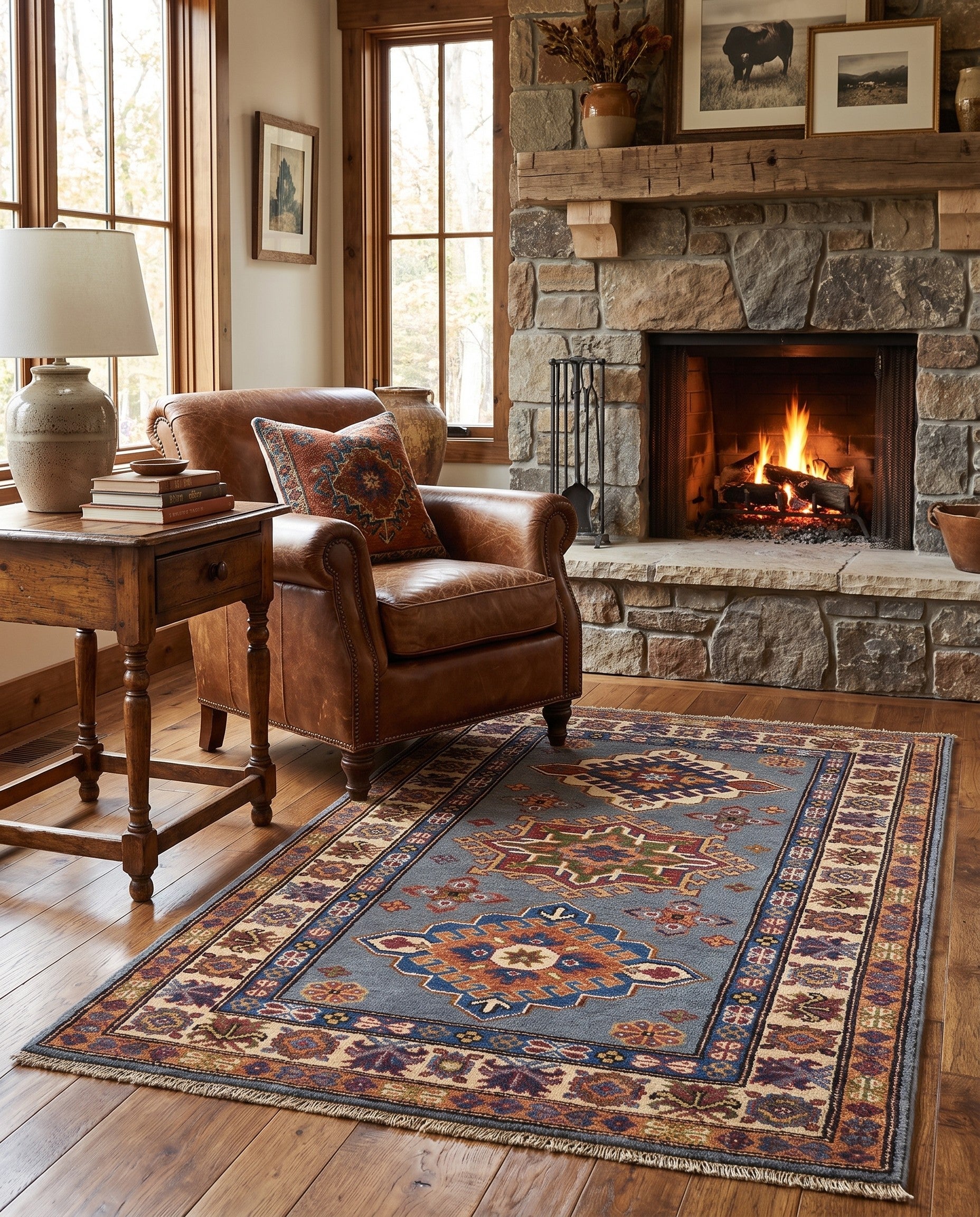 2' 7 x 4' 3 Hand Knotted Kazak Rug