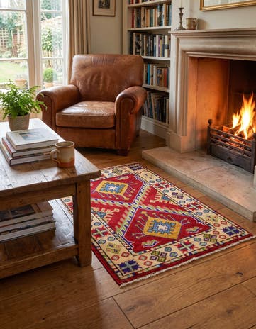 2' x 2' 7 Hand Knotted Kazak Rug