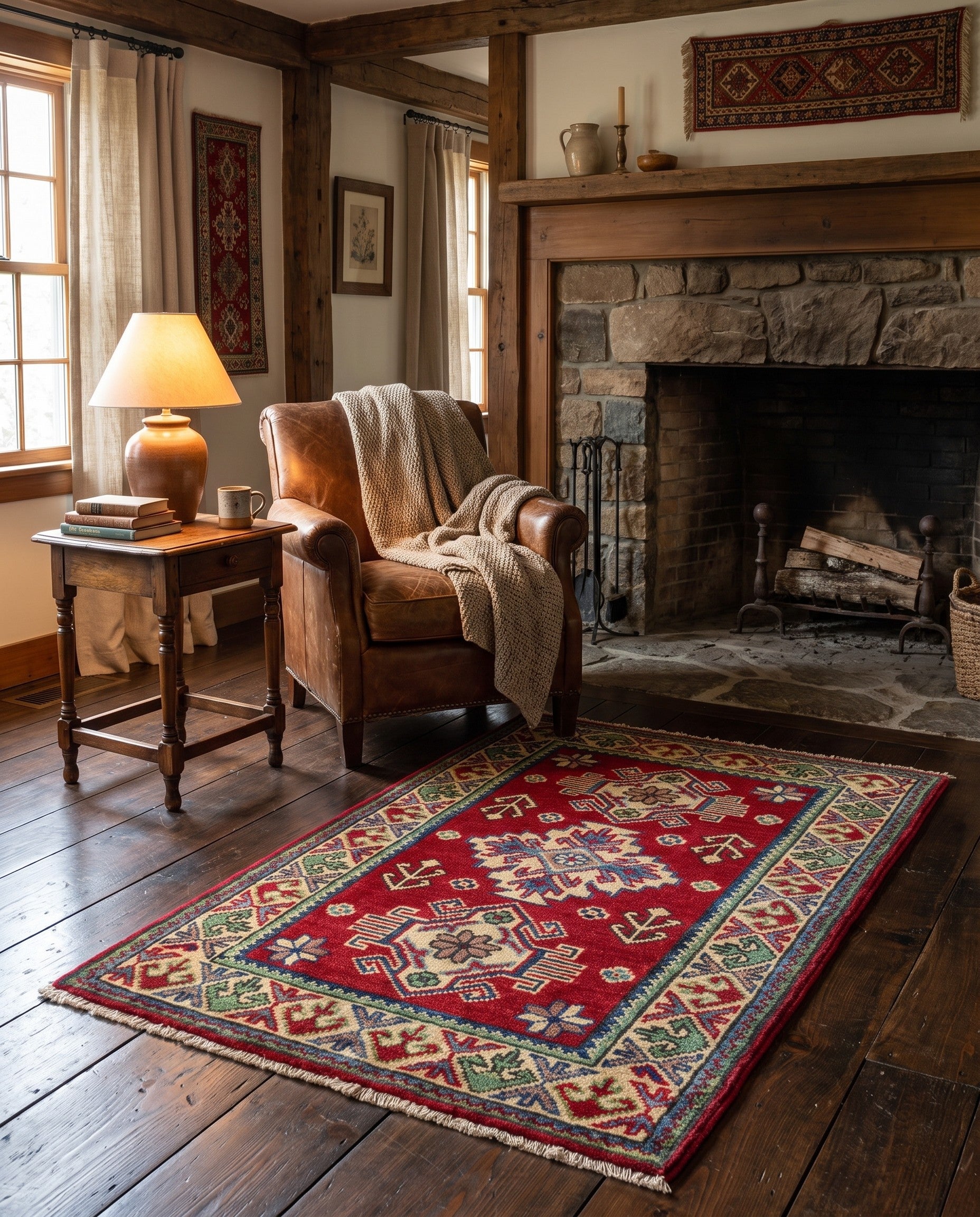 2' x 3' Hand Knotted Kazak Rug