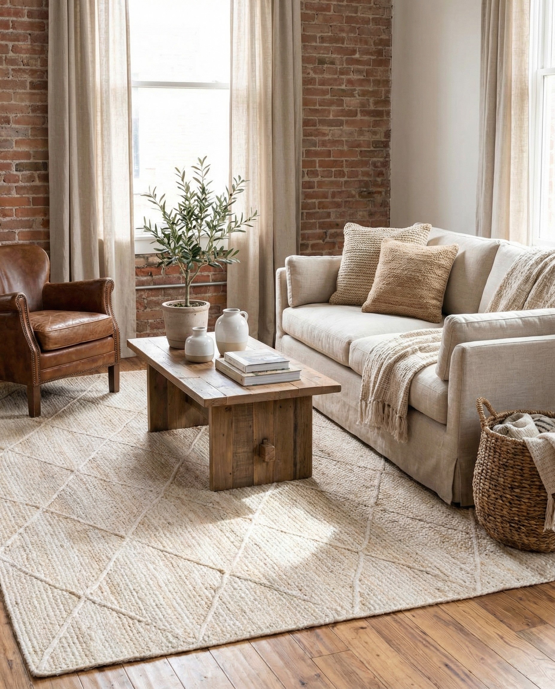 8' x 10' Handmade Braided Jute Rug