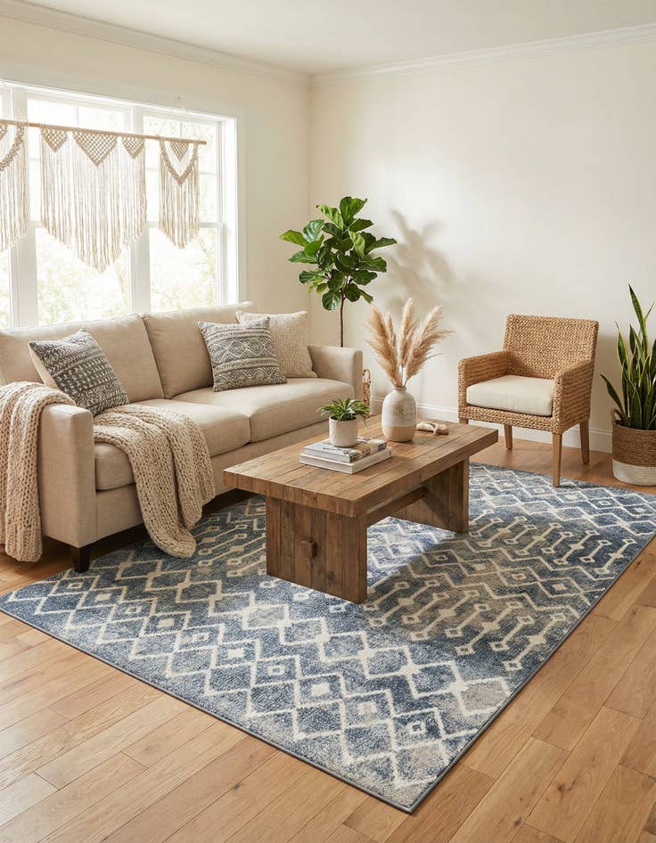 Detail image of 5' 3 x 8' Bohemian Trellis Rug