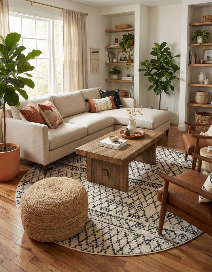 Detail image of 7' x 7' Morocco Round Rug