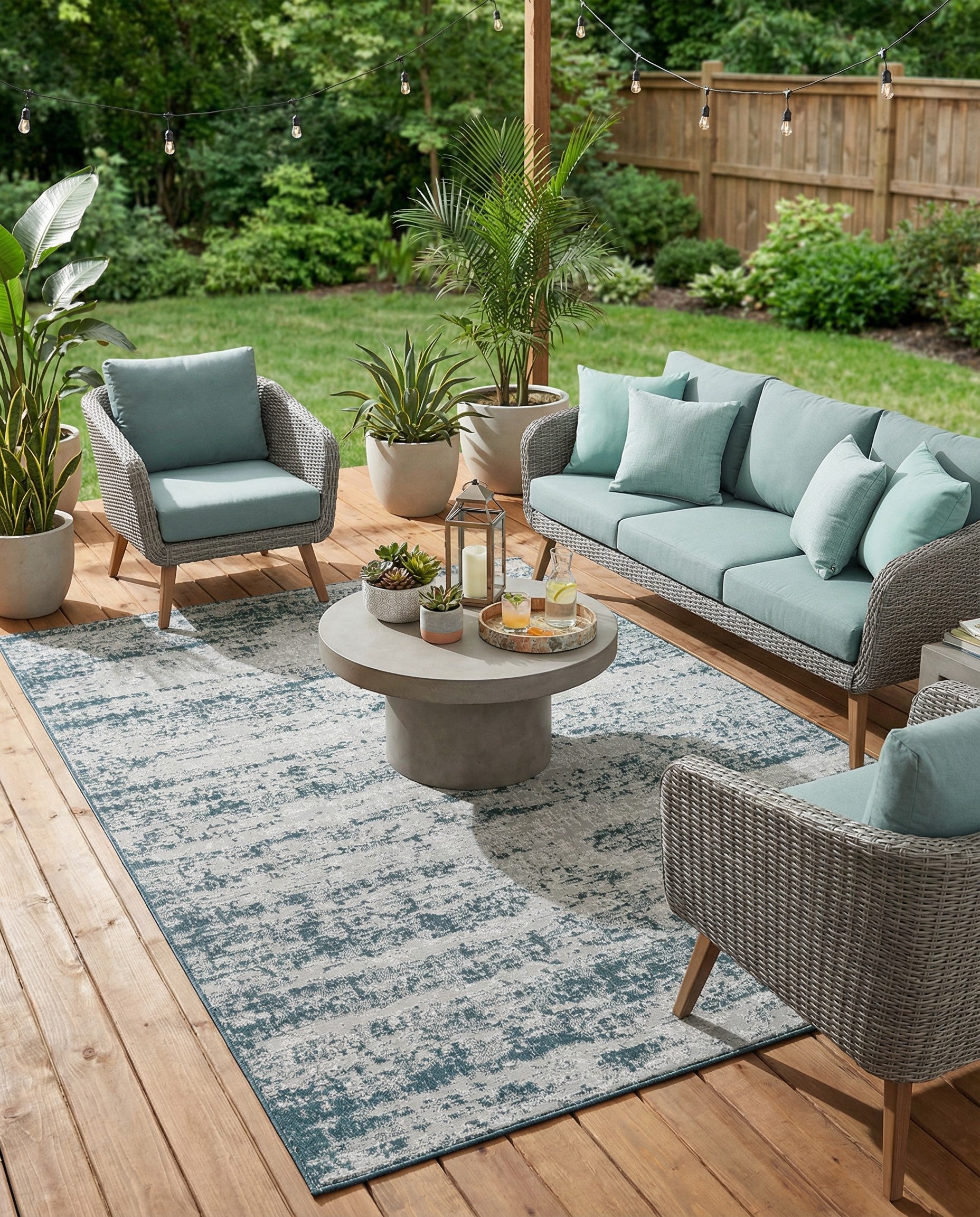 Primary image 7' x 10'  Washable Modern Indoor / Outdoor Rug