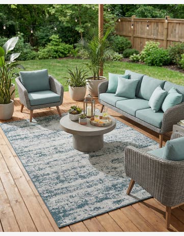 7' x 10' Easy-Clean Modern Indoor / Outdoor Rug