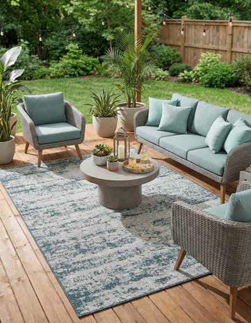 7' x 10' Easy-Clean Modern Indoor / Outdoor Rug