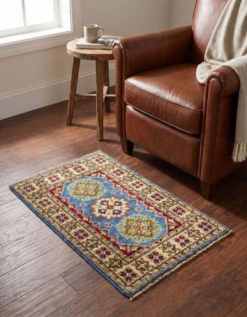 1' 11 x 3' 4 Hand Knotted Kazak Rug